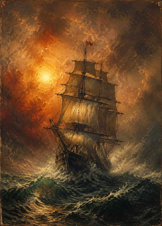 Ship in a Stormy Sea