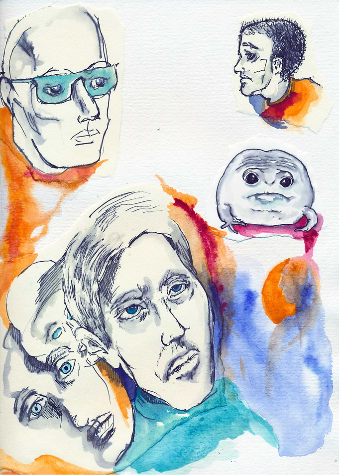 Watercolor Portrait Collage