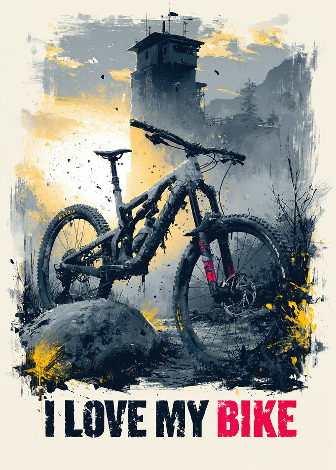 I Love My Bike Mountain Bike Art