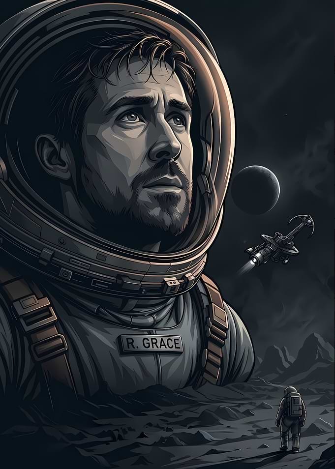 Astronaut looking at space (Project Hail Mary)