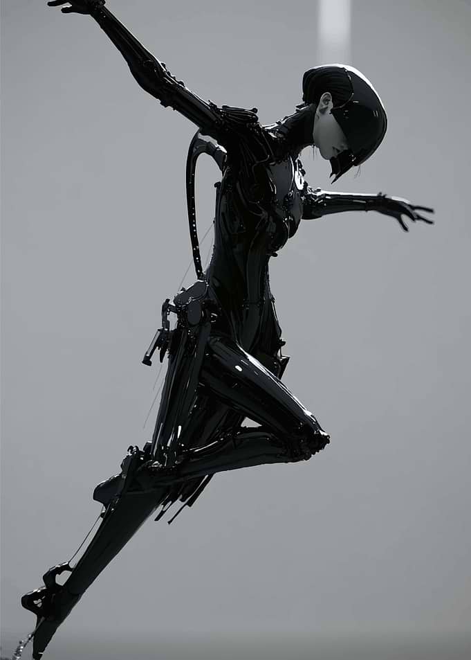 Futuristic Cyberpunk Robot Woman