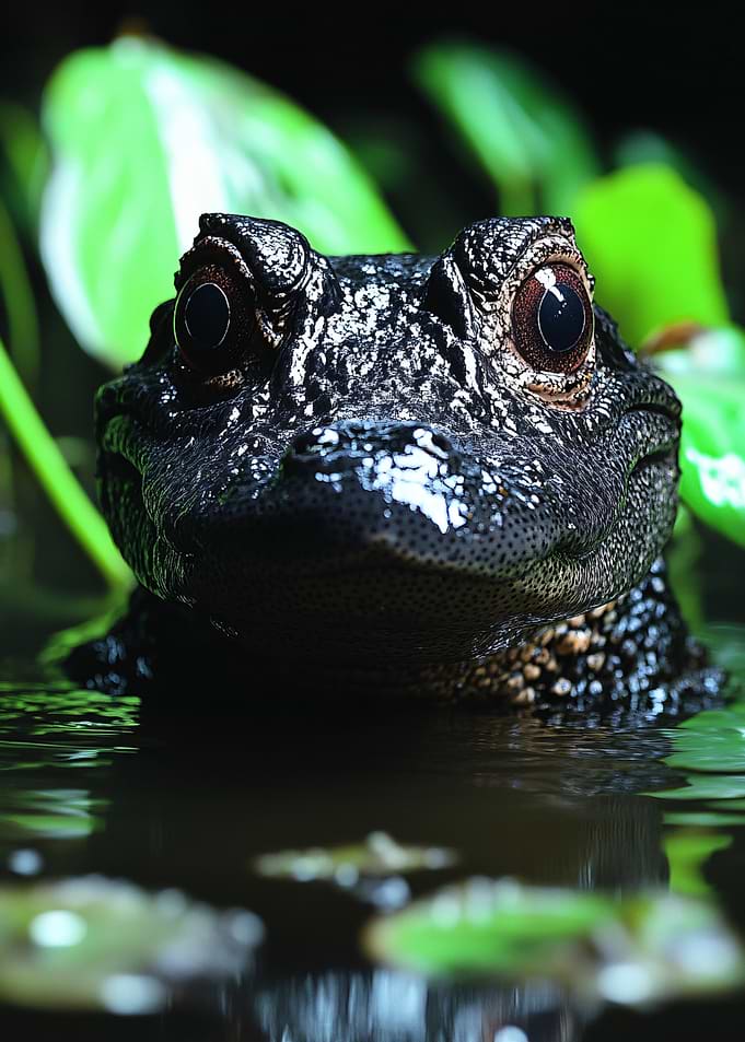 Close-up of an alligator in water