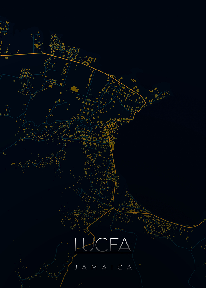 Lucea Jamaica Map Art