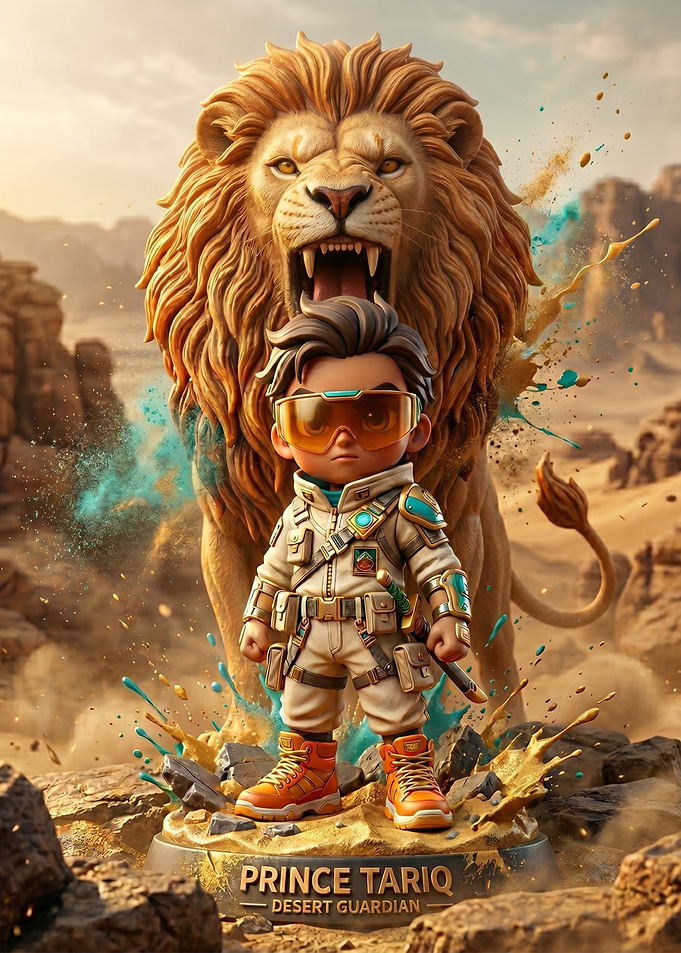 Prince Tariq Desert Guardian with Lion