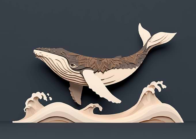 Paper Whale and Waves