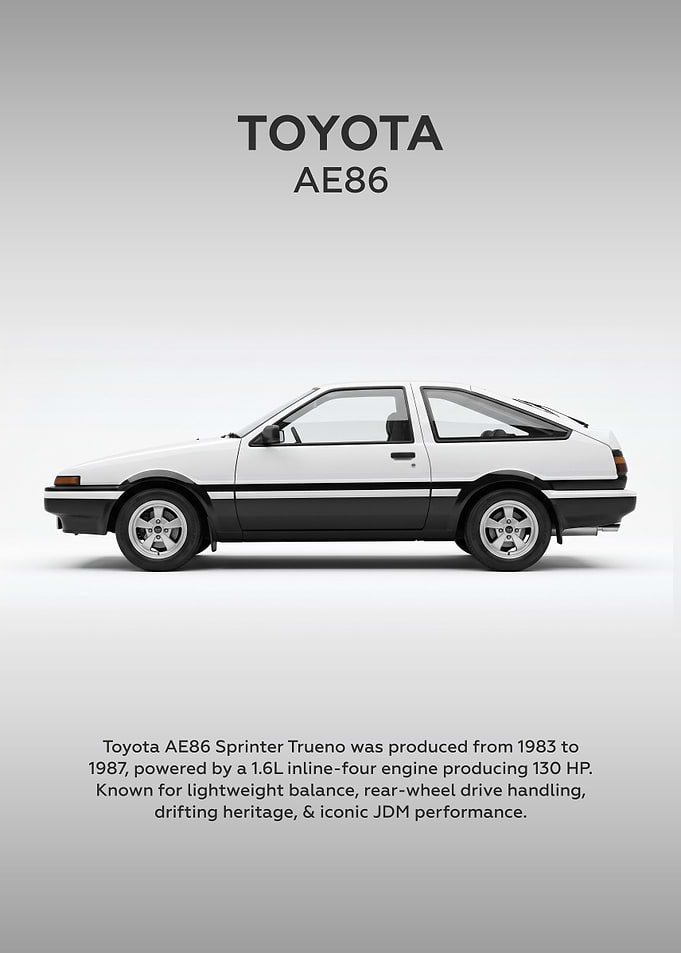 Toyota AE86 Sprinter Trueno Side Profil