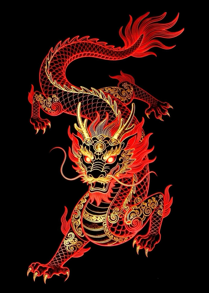 Red and Gold Chinese Dragon