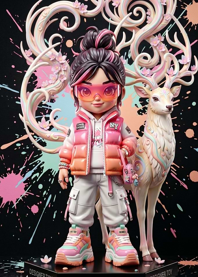 Cute Anime Girl with Deer