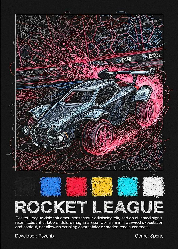 Rocket League Car with Fiery Boost