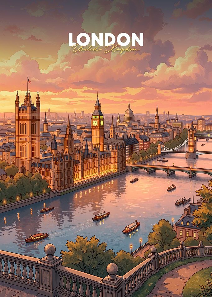 London Skyline at Sunset