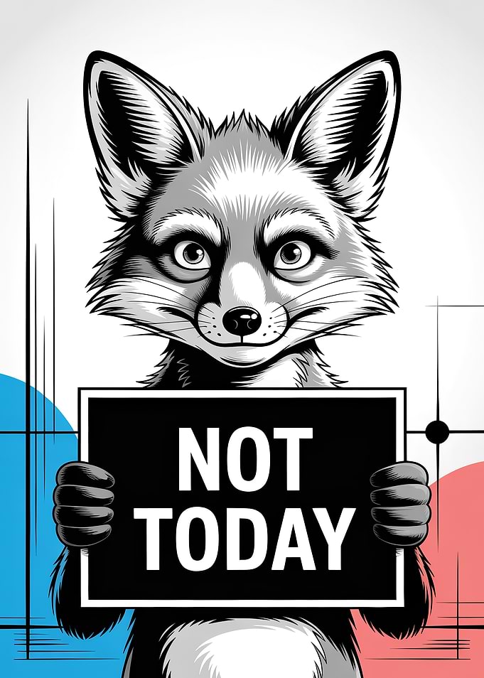 Fox Holding 'Not Today' Sign