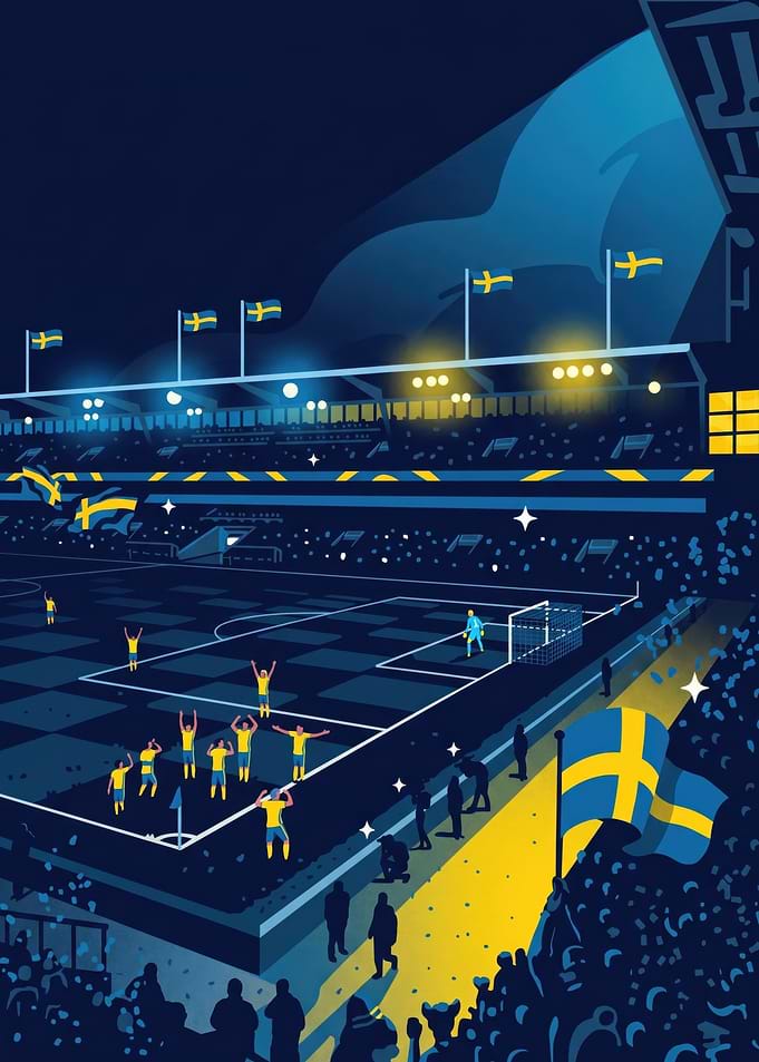 Swedish Football Stadium Celebration