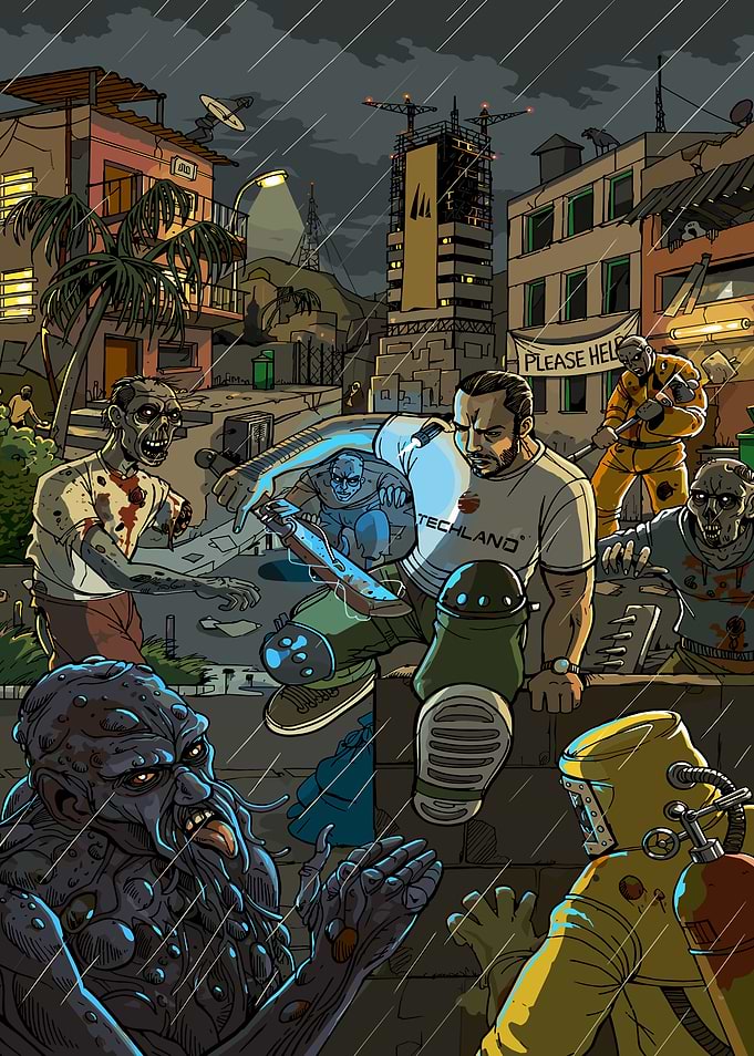 Dying Light Zombie Apocalypse Survival Scene