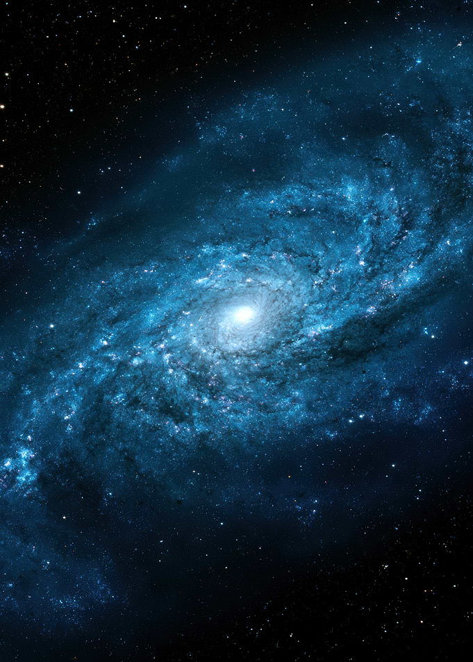 Vibrant Blue Spiral Galaxy