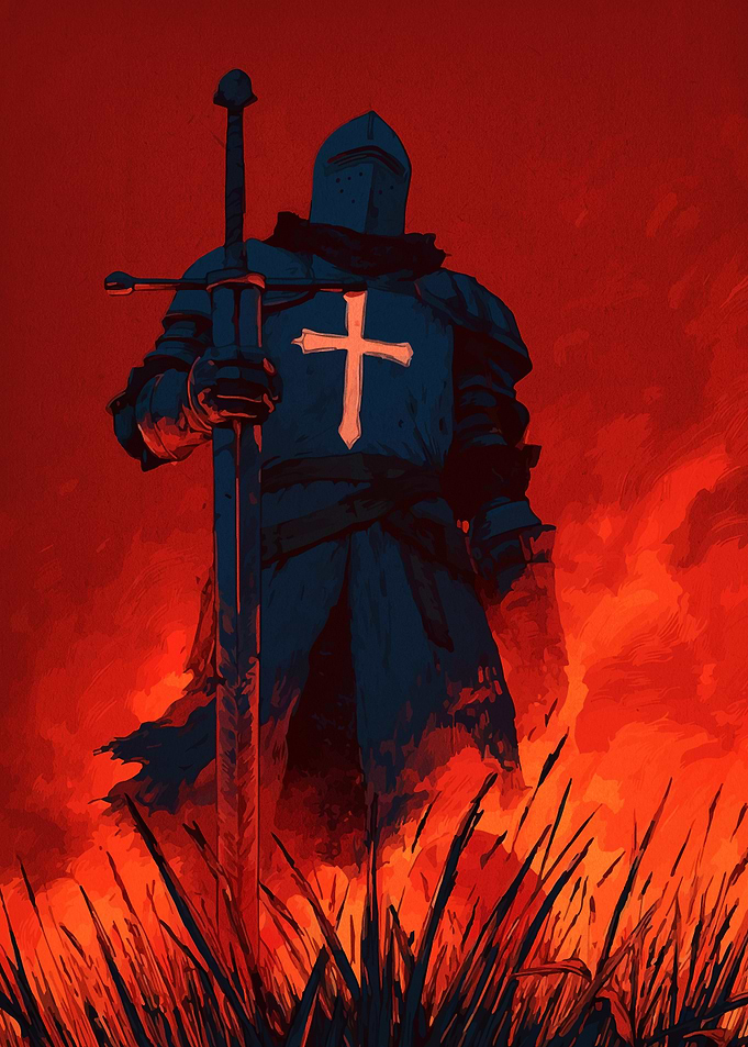 Knight in Fiery Field