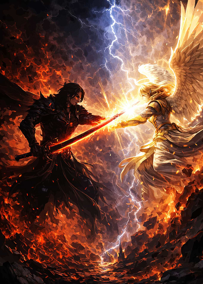 Epic Battle Between Angel and Demon