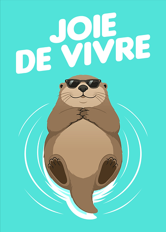 Otter Floating with Sunglasses