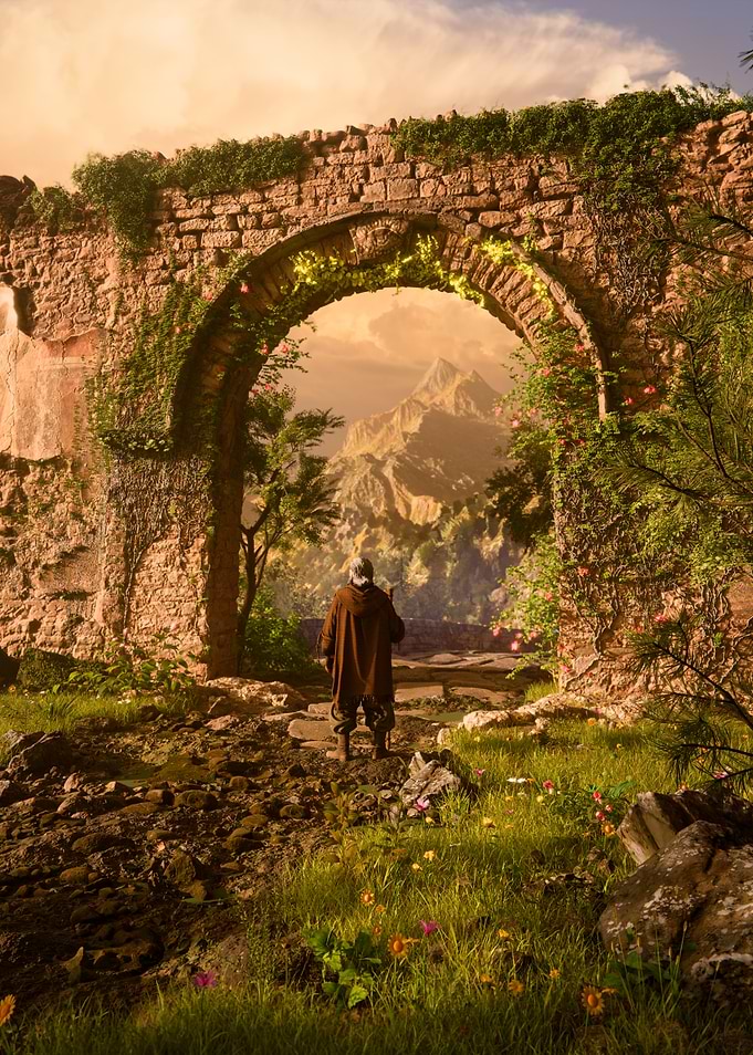 Mysterious Archway to Mountains