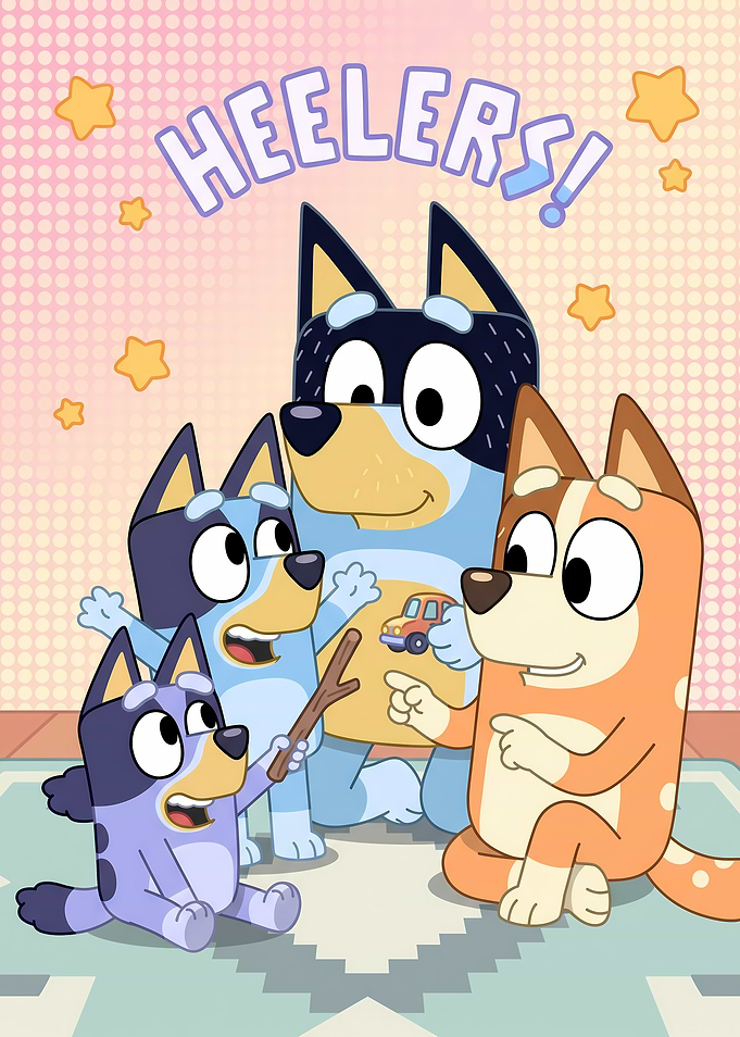 Bluey and family playing