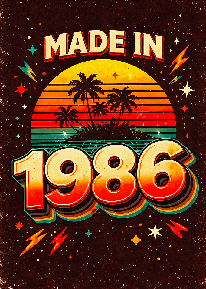 Made in 1986 Retro Sunset