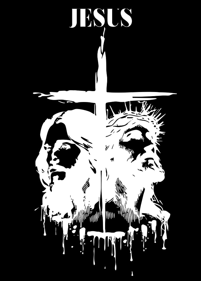 Jesus Christ with Crown of Thorns and Cross