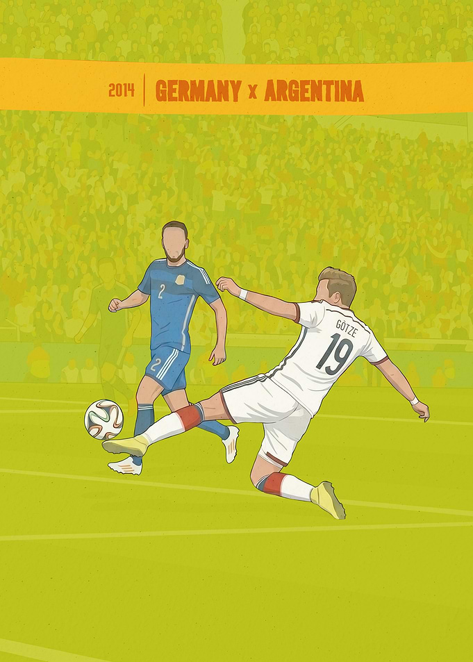 Germany vs Argentina 2014 World Cup Retro Art