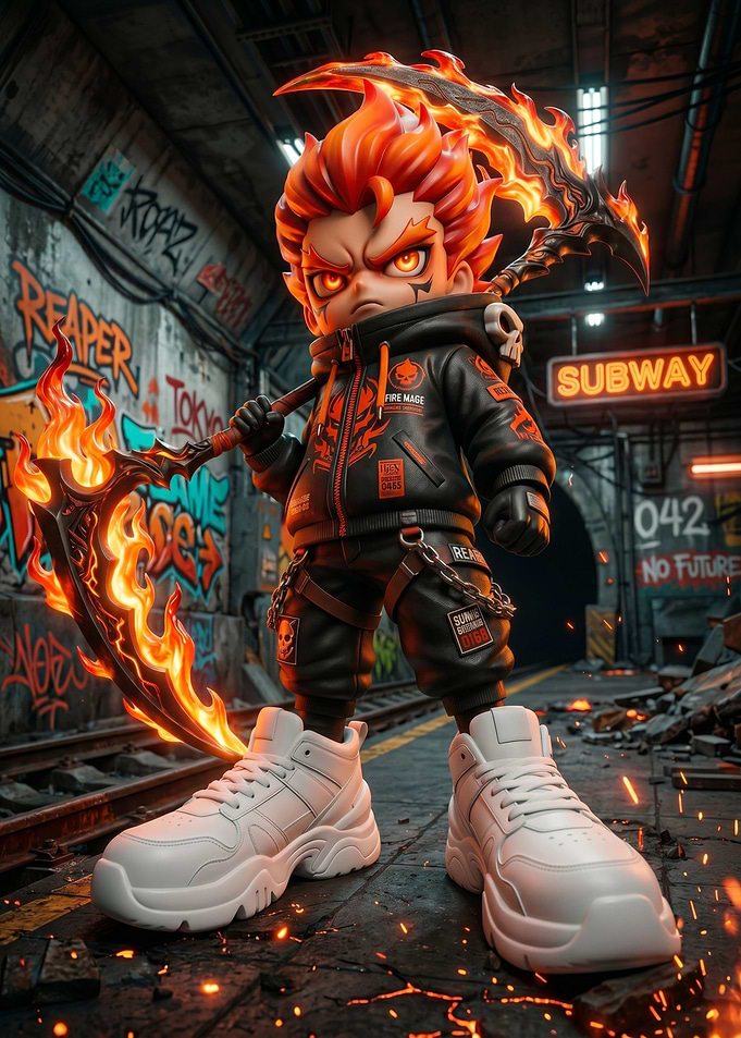 Fiery Reaper Character in Subway