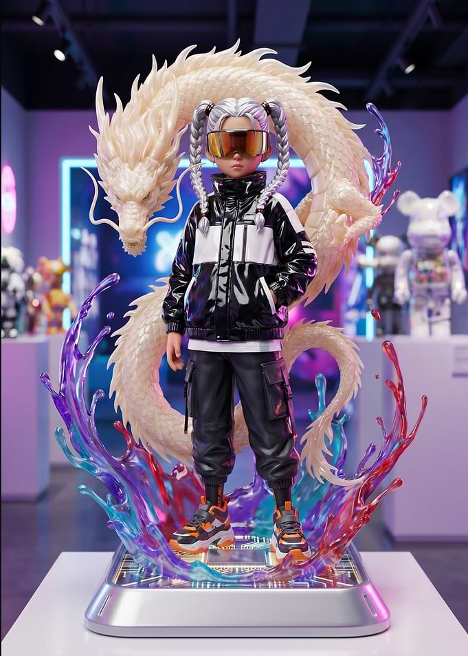Dragon and Cyberpunk Figure