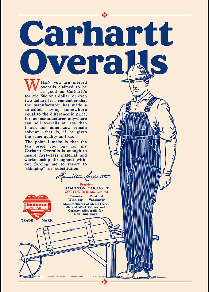 Carhartt Overalls Vintage Advertisement
