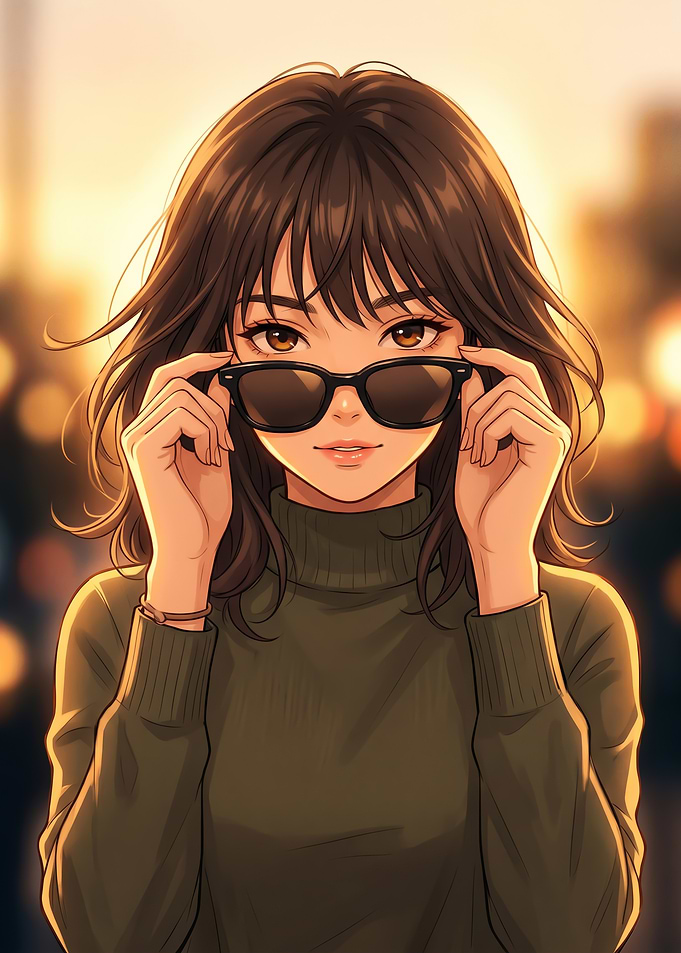 Anime Girl with Sunglasses