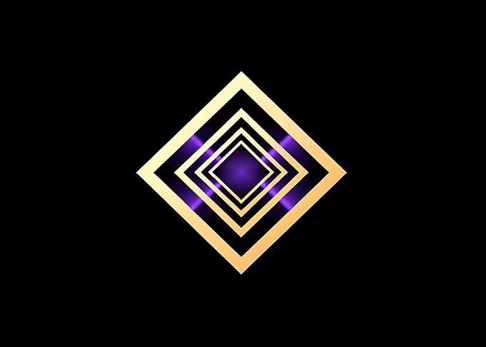 Golden Diamond Tunnel with Purple Glow
