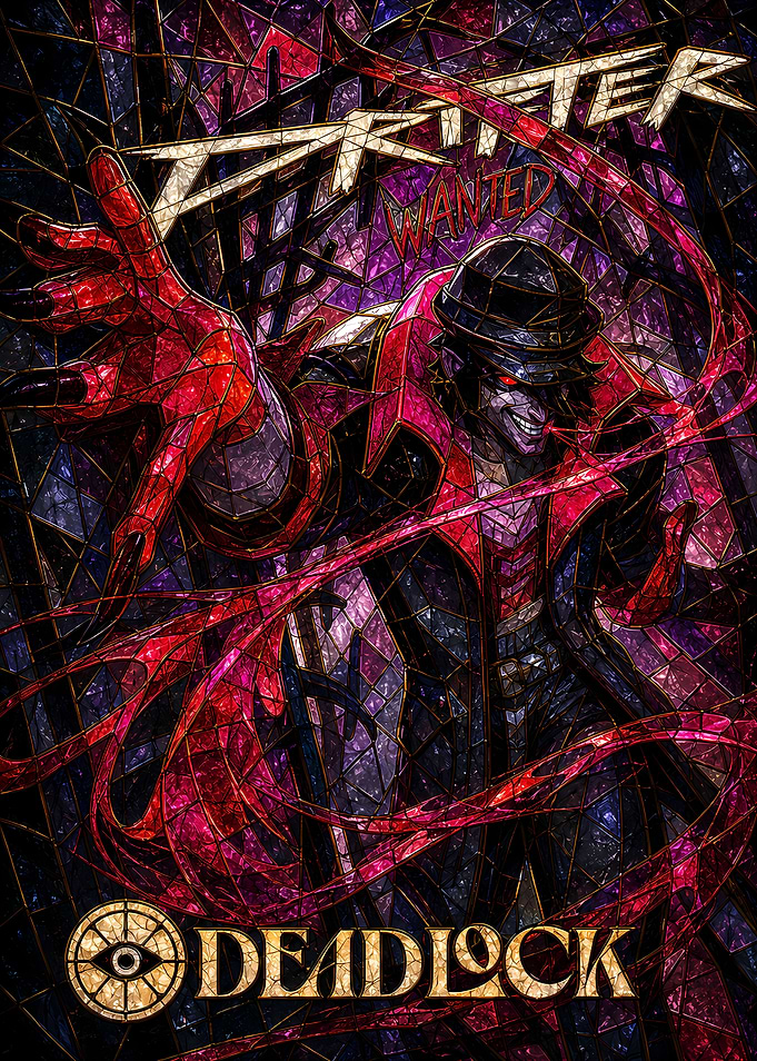 Drifter Wanted Deadlock Stained Glass Art