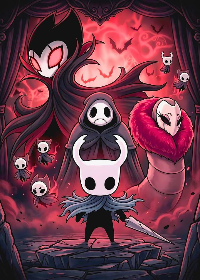 Hollow Knight Characters in Red Haze