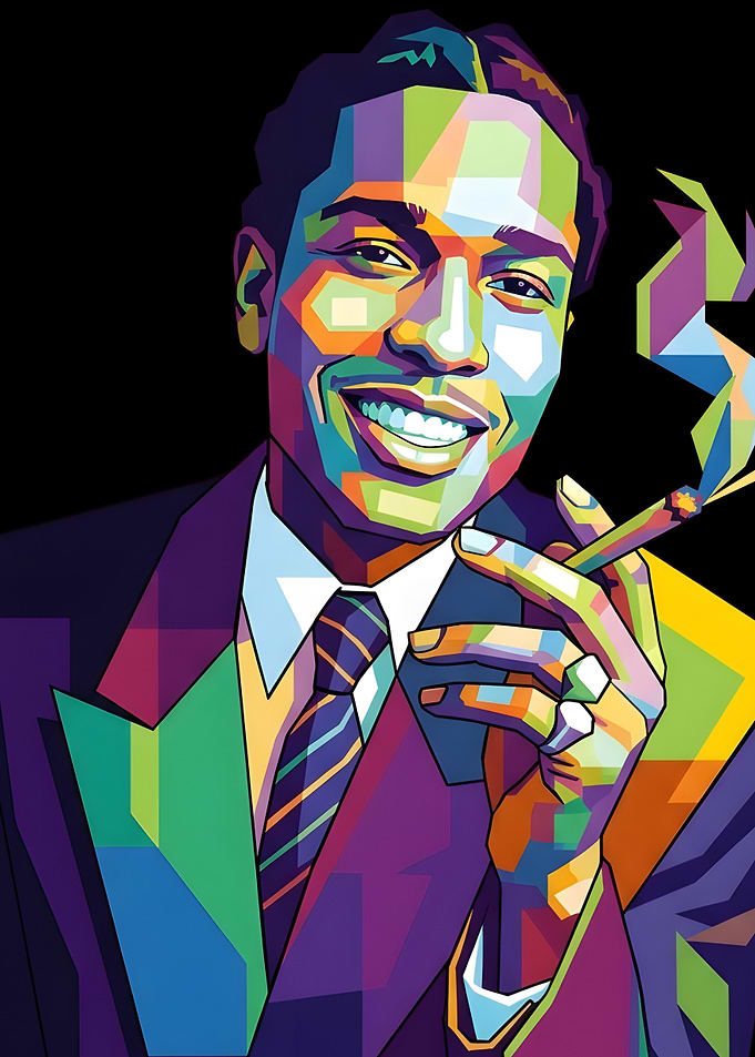 Asap Rocky Portrait of a Man Smoking