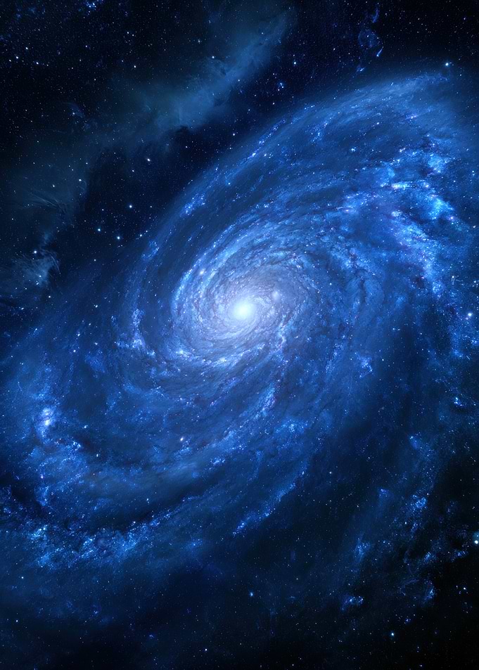 Vibrant Blue Spiral Galaxy