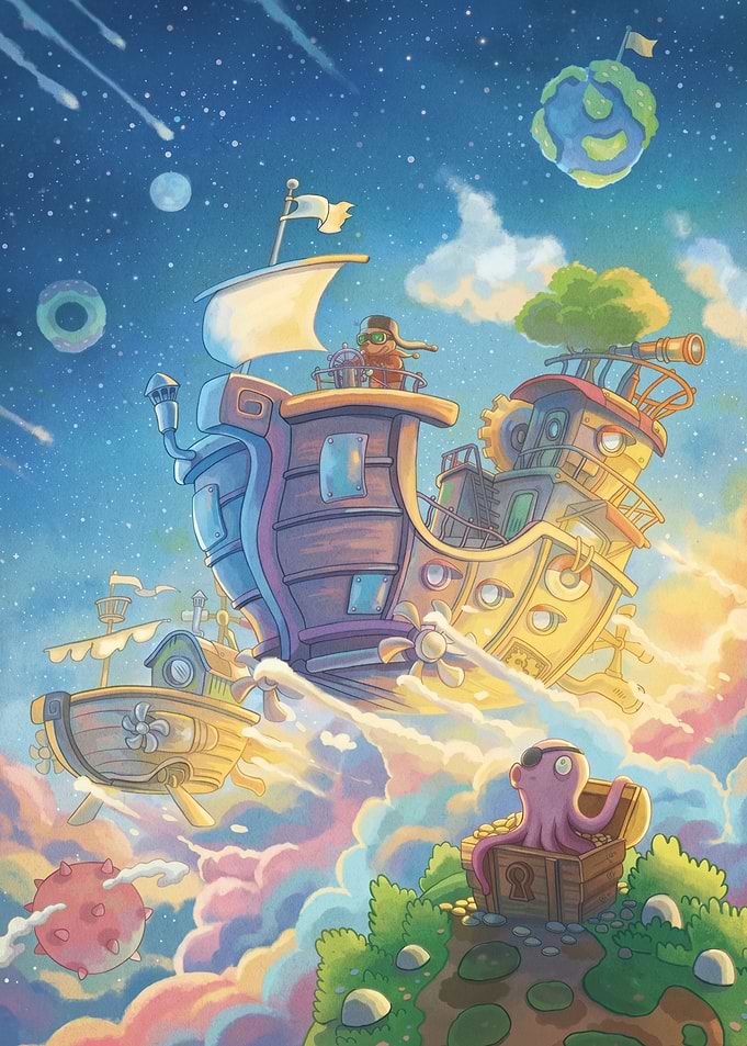 Whimsical Sky Ship Adventure