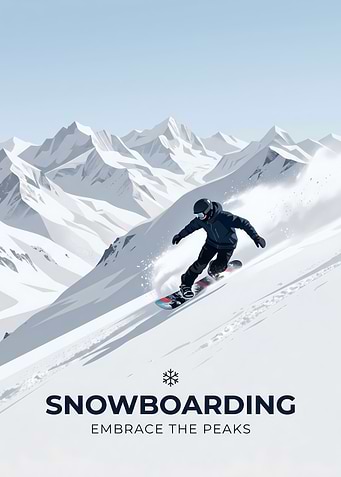 Snowboarding in the Mountains