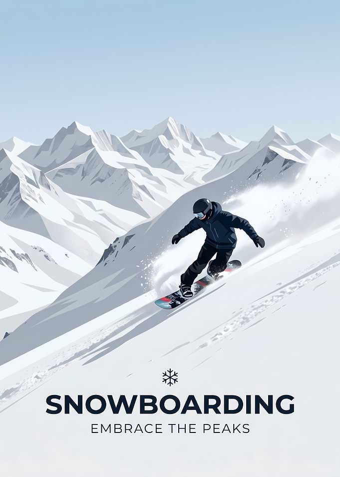 Snowboarding in the Mountains
