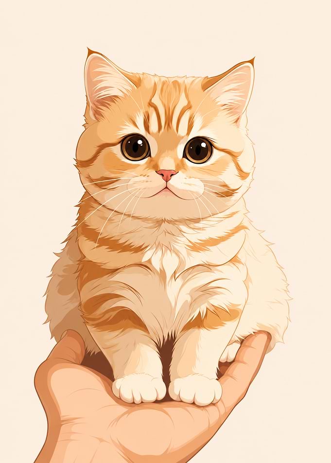 Cute Orange Tabby Kitten on Hand