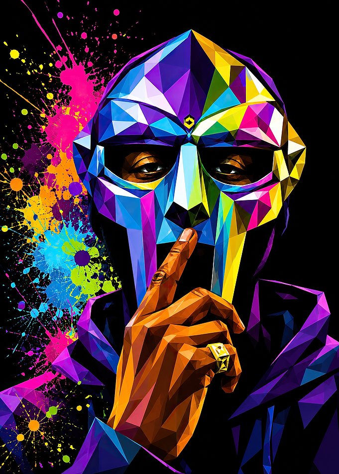 MF DOOM Geometric Mask Pop Art