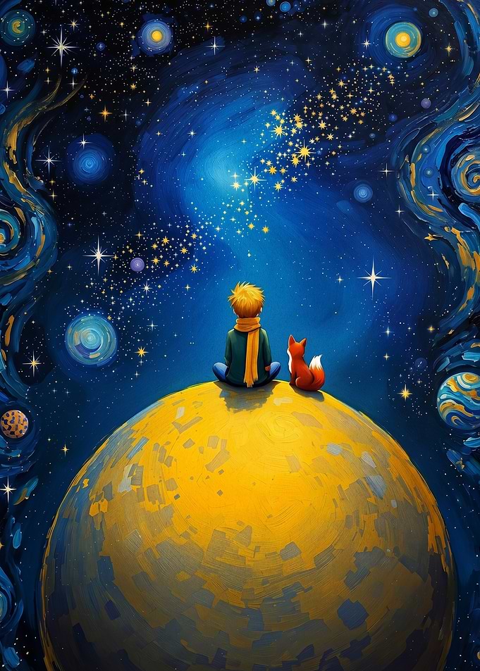 The Little Prince and the Fox in Space