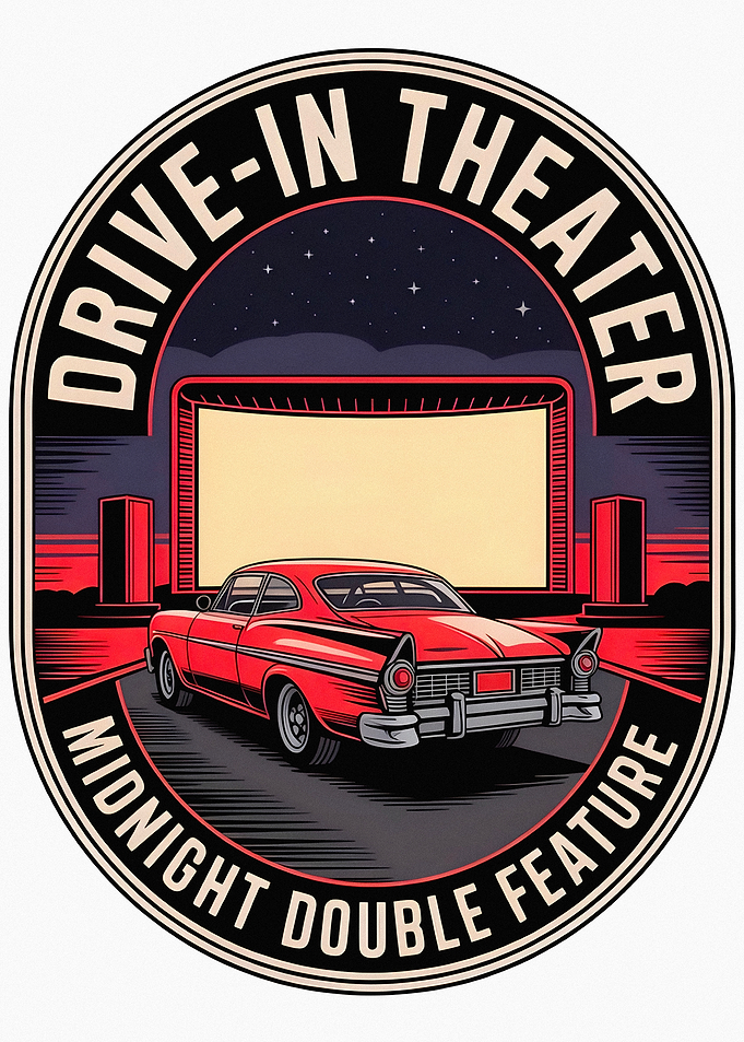 Retro Drive-In Theater Car