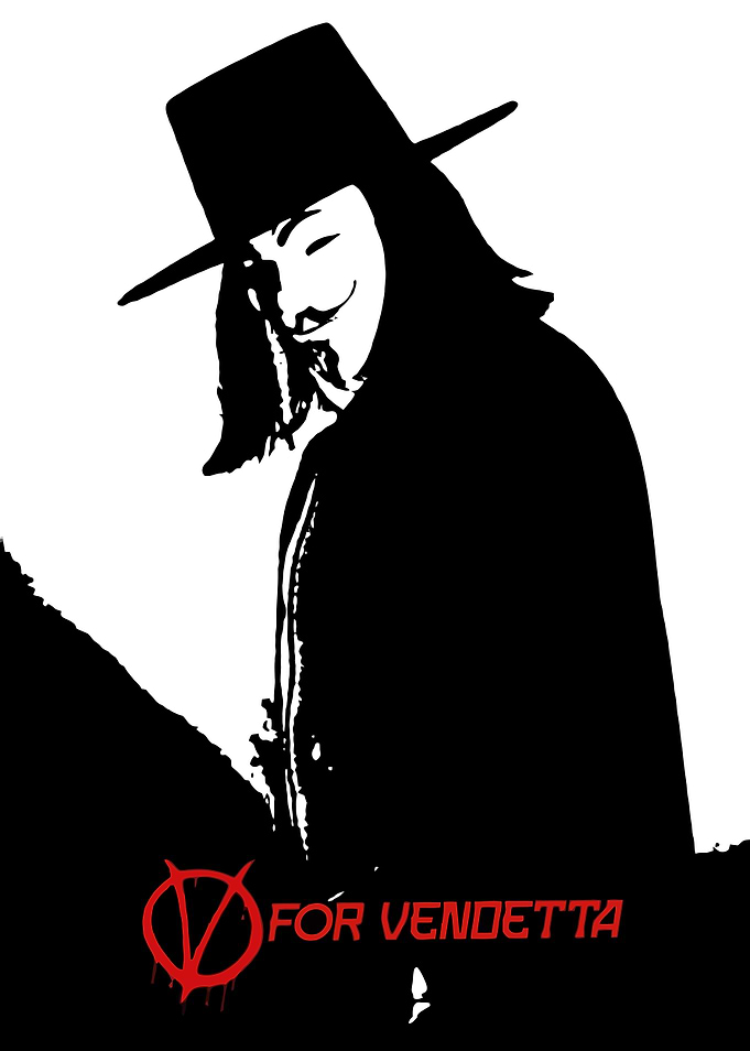 V for Vendetta Silhouette Poster