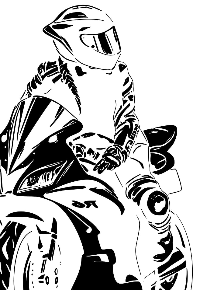 Motorcyclist in Full Gear