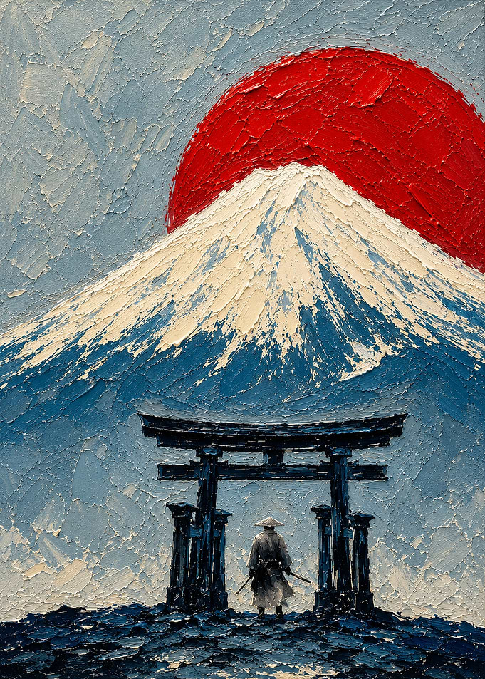 Samurai Before Mount Fuji