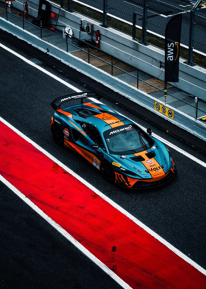 McLaren race car on track