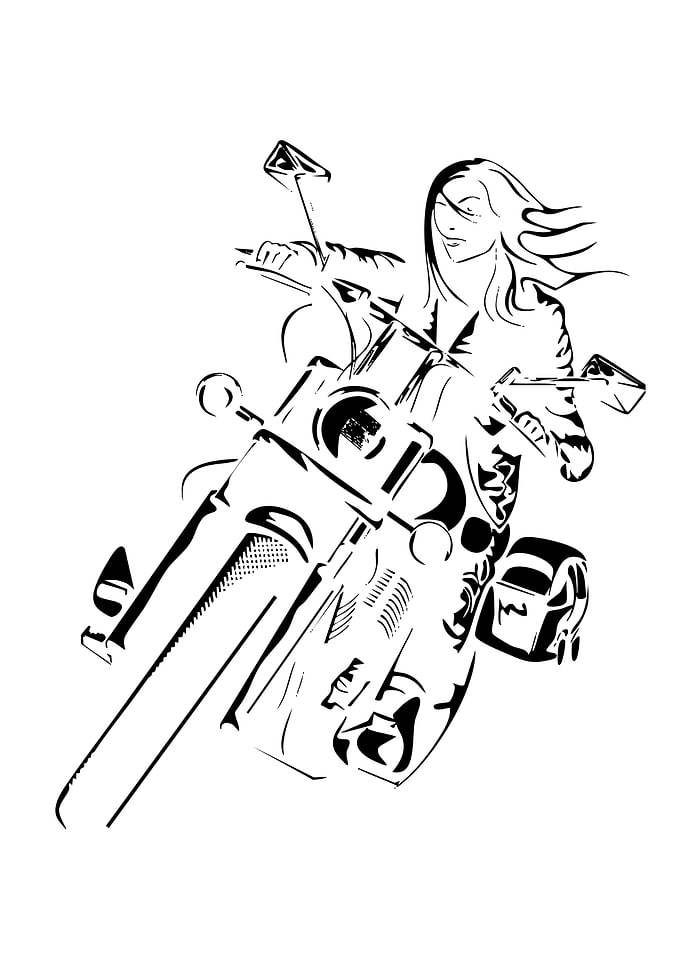 Woman riding a motorcycle