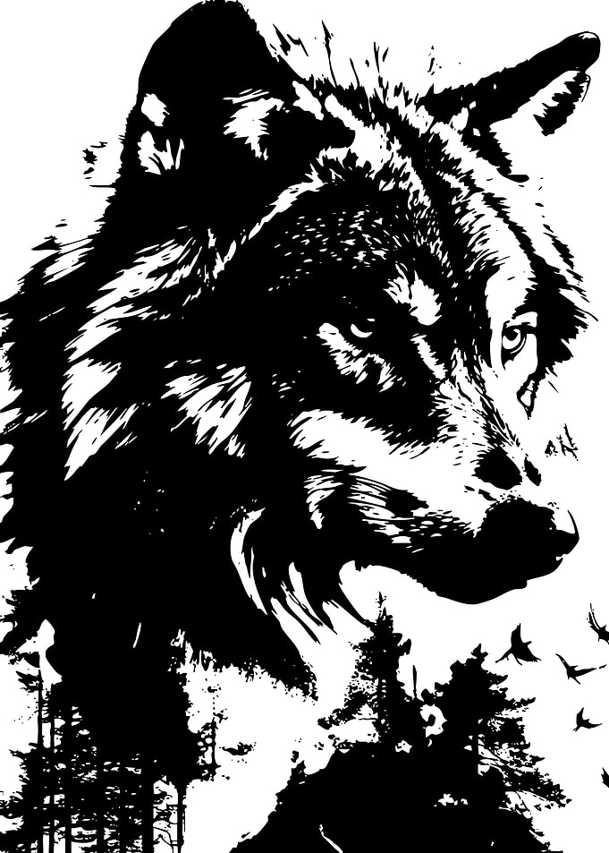 Wolf in a Forest
