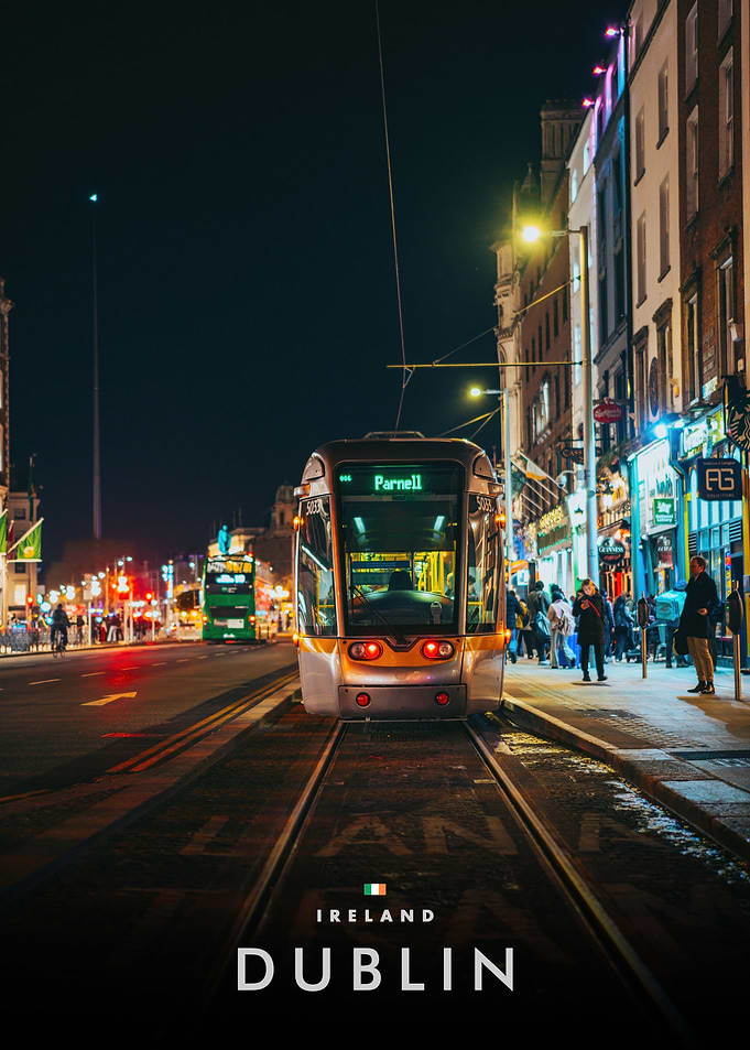 Dublin Tram at Night