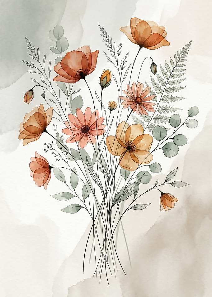 Watercolor Floral Arrangement